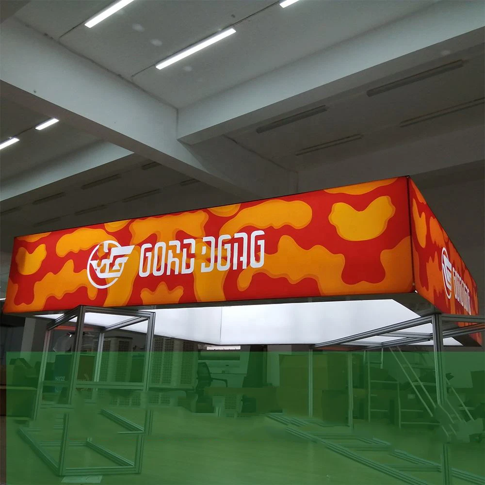 Tension Fabric Square Ceiling Hanging Banner Exhibition Advertising Trade Show Display Ceiling Fabric Hanging Banner