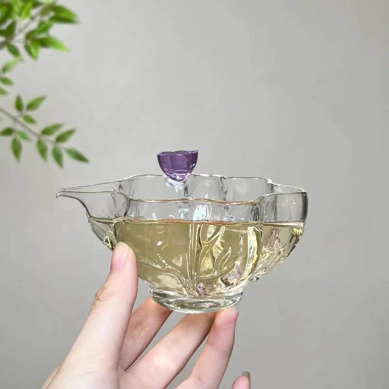 Lotus Seedpod Borosilicate Glass Fairness Cup Tea Pitcher for Home Gongfu Tea Use Office Drink Water Tea Serving Cup Mug Glass