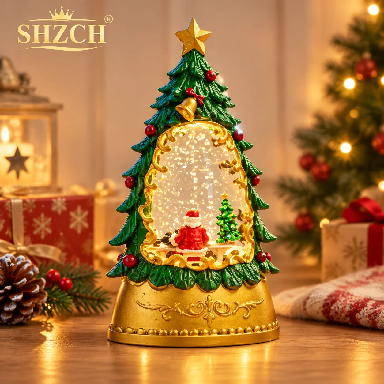 Christmas Glowing Snowman Old Man Christmas Tree Decoration Crafts Tabletop Ornaments Gift Decoration Figurines & Miniatures