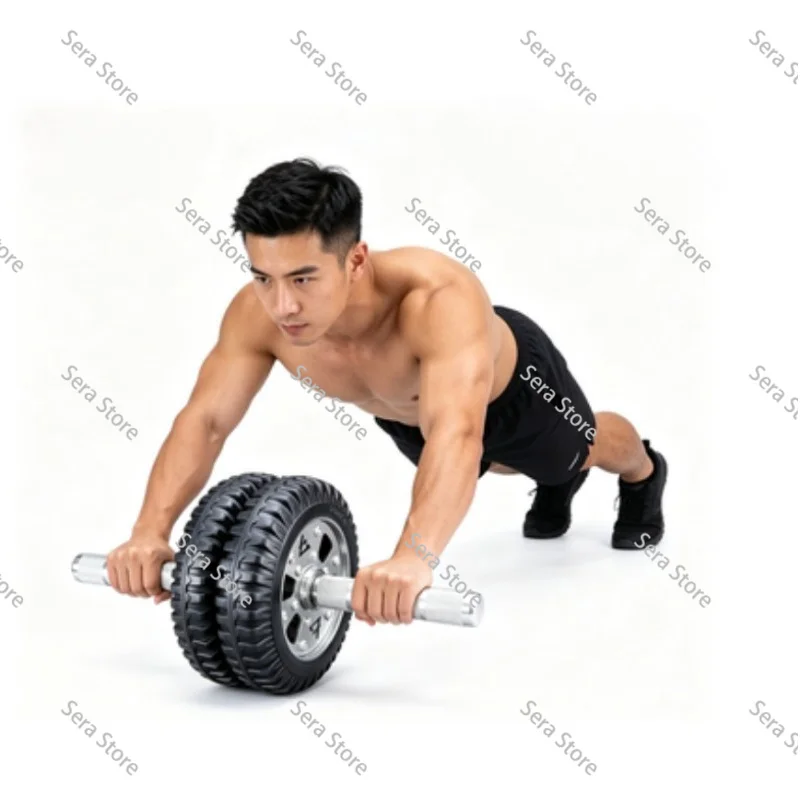 Stainless Steel Ab Roller Wheel Abdominal Muscle Training Fitness Roller for Home Workout Belly Fat Burning