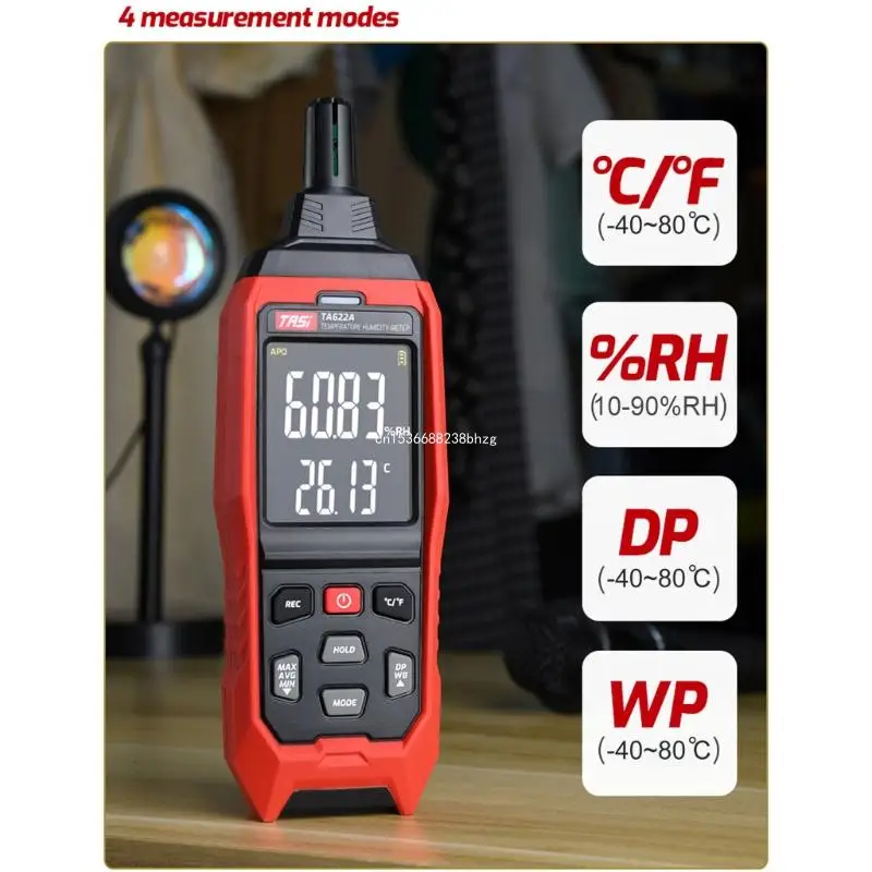 Digital Psychrometer Thermo-Hygrometer LCD Temperature & Humidity Meter with Dew Point & Wet Bulb Temperature Dropship