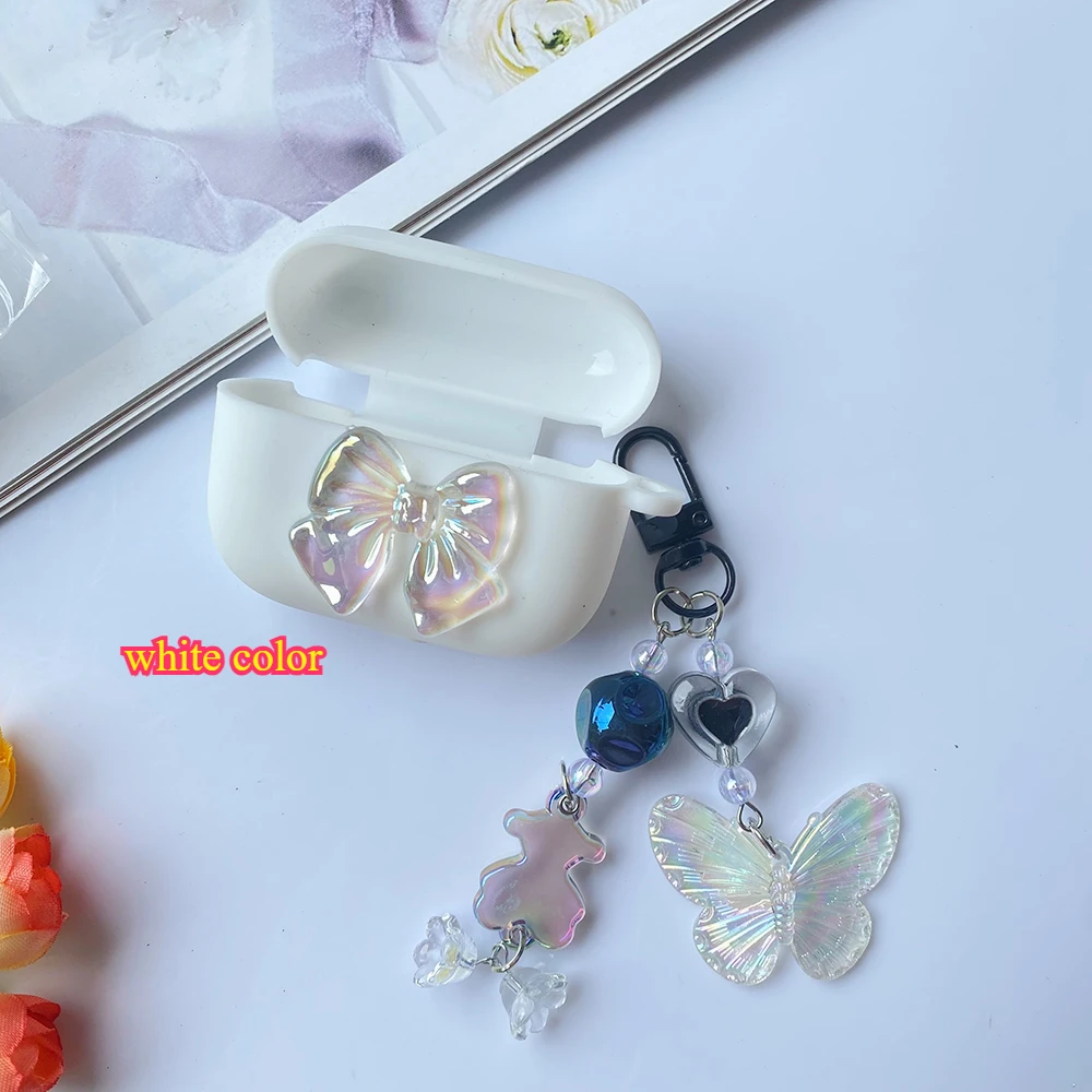 Untuk JBL TUNE T215 TWS casing bunga/kartun gantungan kunci Earphone silikon penutup untuk JBL tune 215 penutup fundas