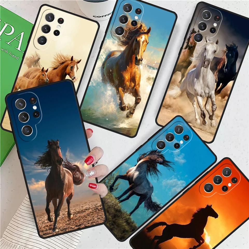 Animal Steed Horse For Samsung Galaxy S24 Ultra S21 S22 S8 S9 S10E Note 10 20 Plus FE S23 Phone case Cover Coque