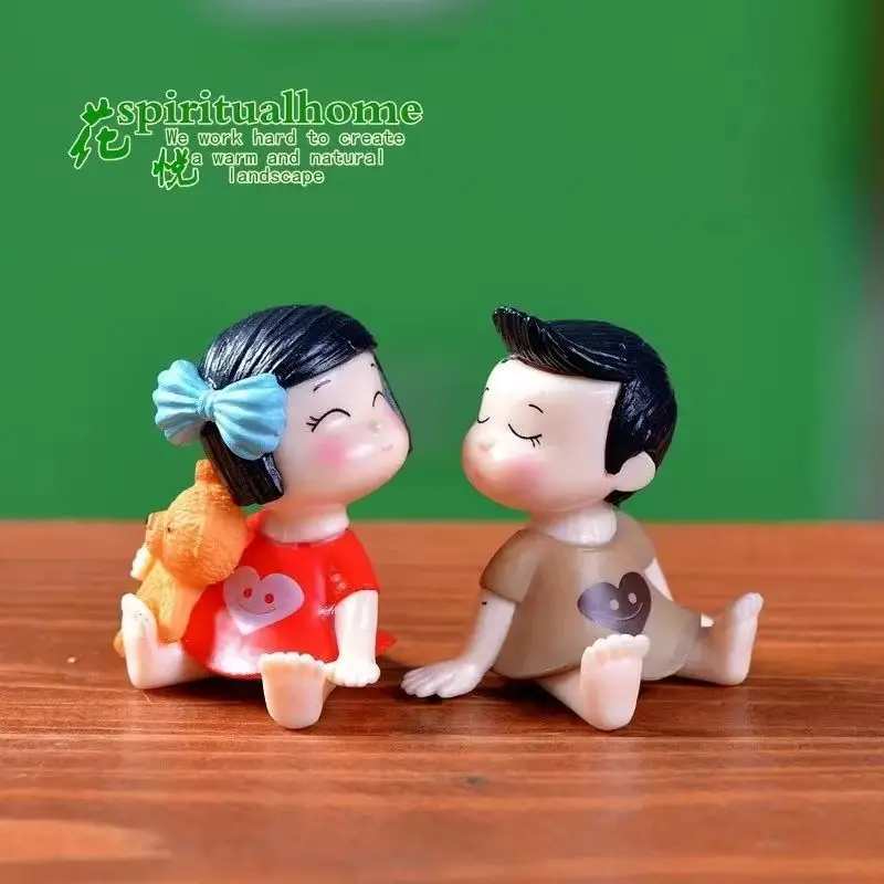2pcs Butterfly couple potted miniature figurines couple micro landscape garden figures decoration DIY Landscaping Accessories