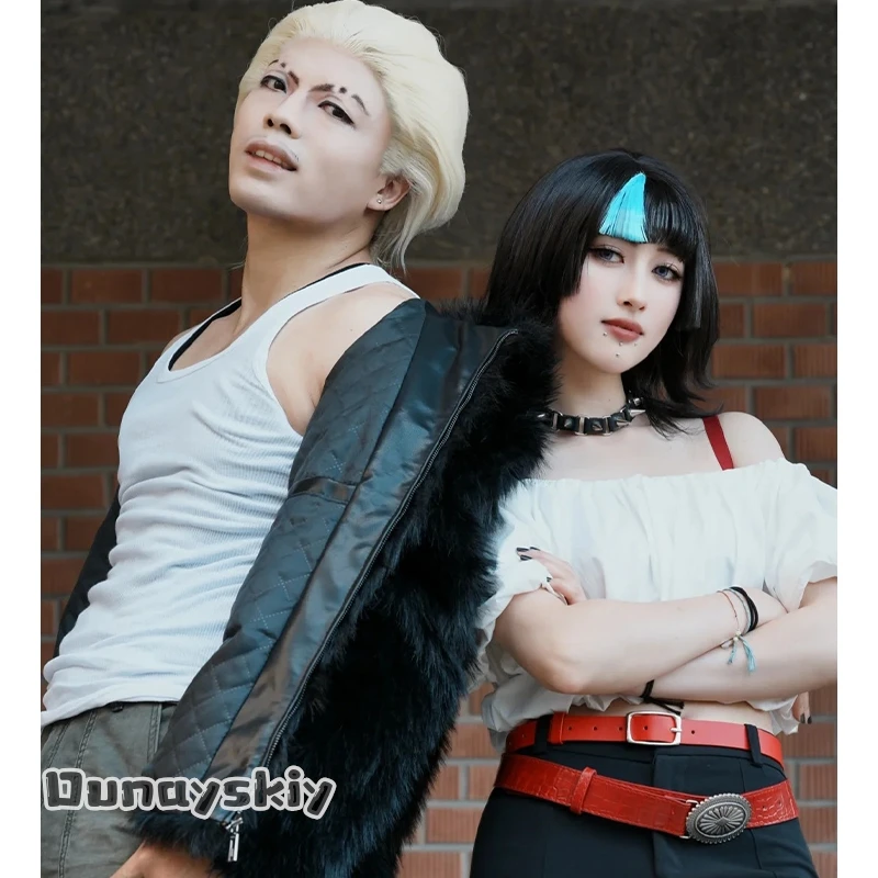 

aBDSS*@Hoshi Kirara Cosplay Anime Juts Isen High Quality New Outfit Sexy Camisole Top Punk Choker Fake Lip Stud Y2K Jirai Kei