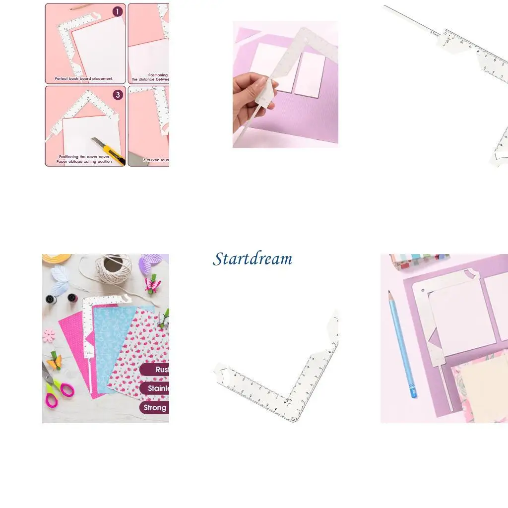 5 In 1 Book Covers Guide Ruler Bookbinding Ruler Tool For Journal Album Covers K92C