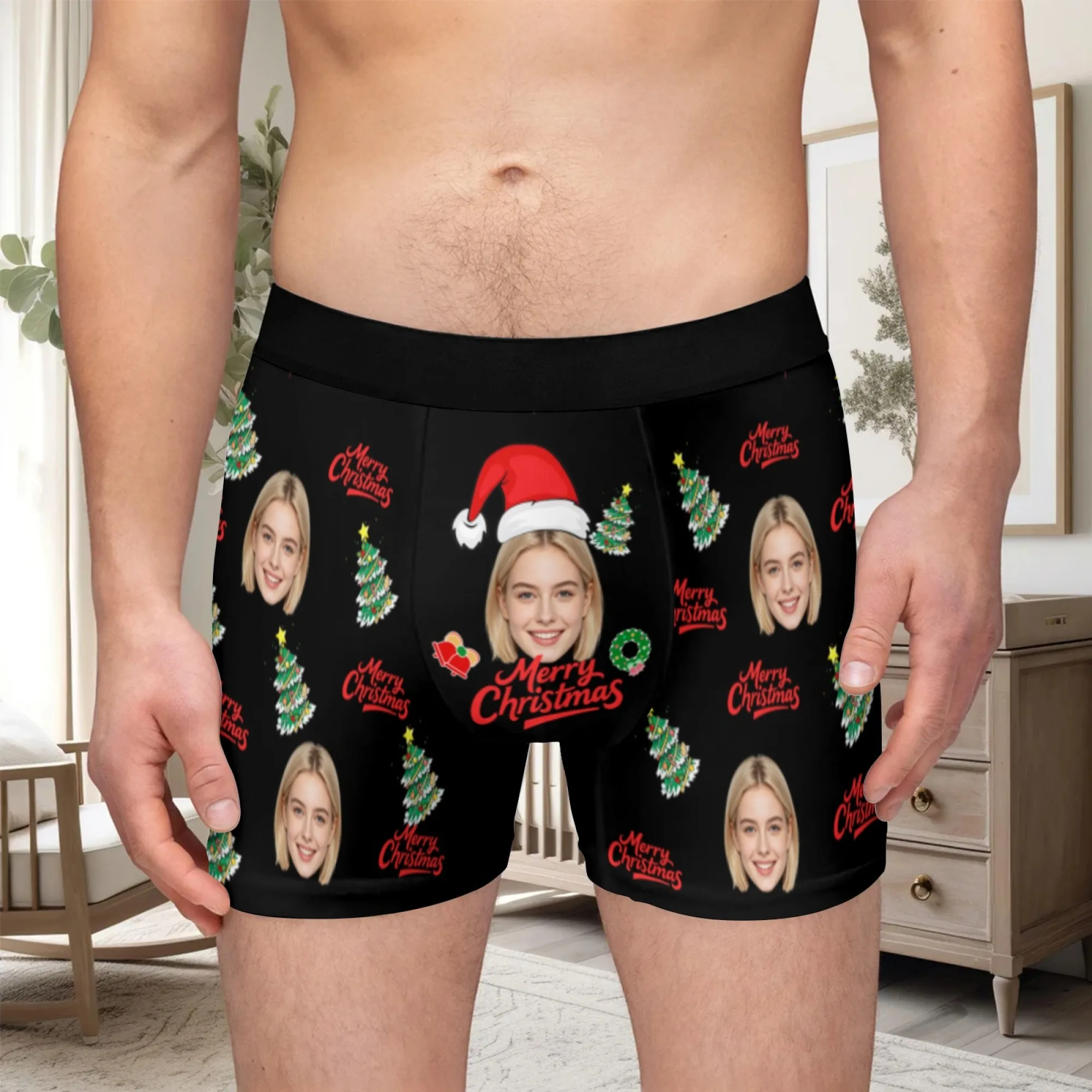 Custom Valentine Day Boxers For Men Personalized Men Underwear Custom Boxer Briefs Funny Face Gift For Boyfriend Husband