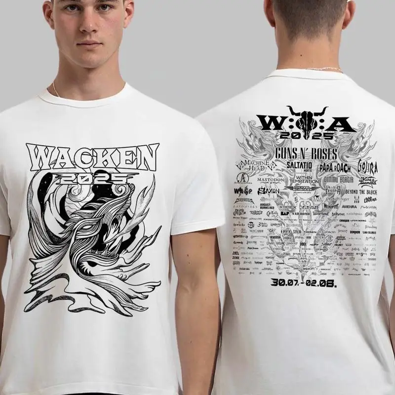 Wacken Open Air 2025 Festival Graphic Tee Music Concert T-Shirt