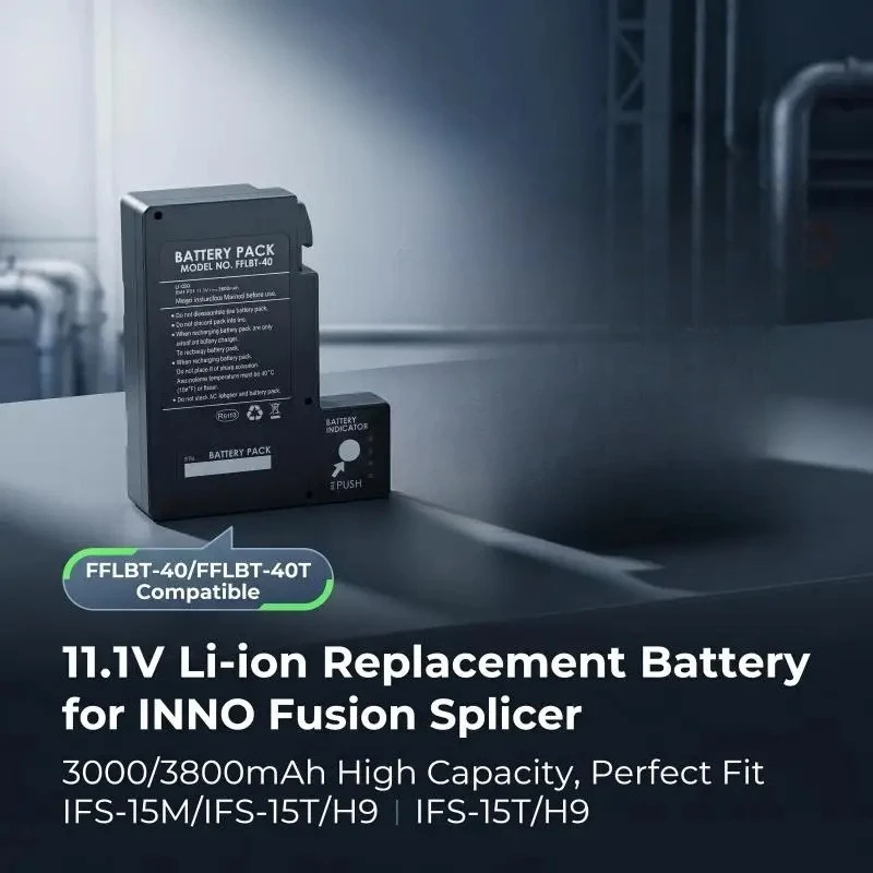 11.1V Li-ion Replacement Battery FFLBT-40 FFLBT-40T 3000/3800mAh Fit INNO IFS-15M IFS-15T H9 Fiber Fusion Splicer