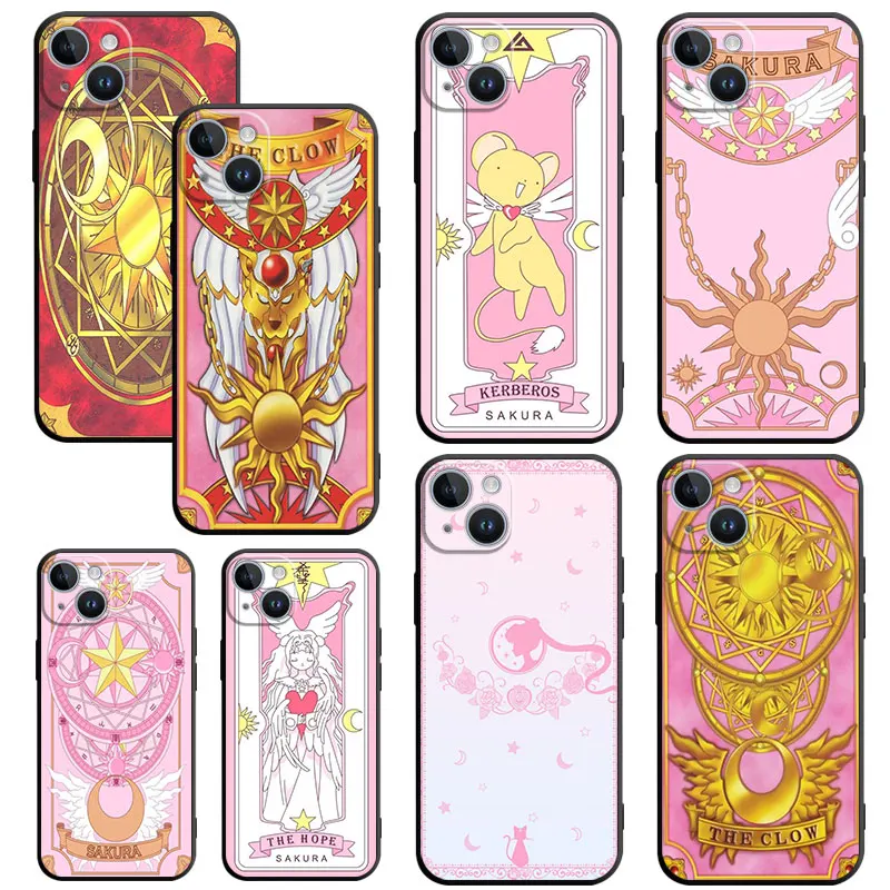 Card Captor Sakura Case for Apple iPhone 11 12 Mini SE 7 14 Plus 6s 8 XR 13 Pro Max XS X 11pro 15 Pro 14 Silicone Cases Cover