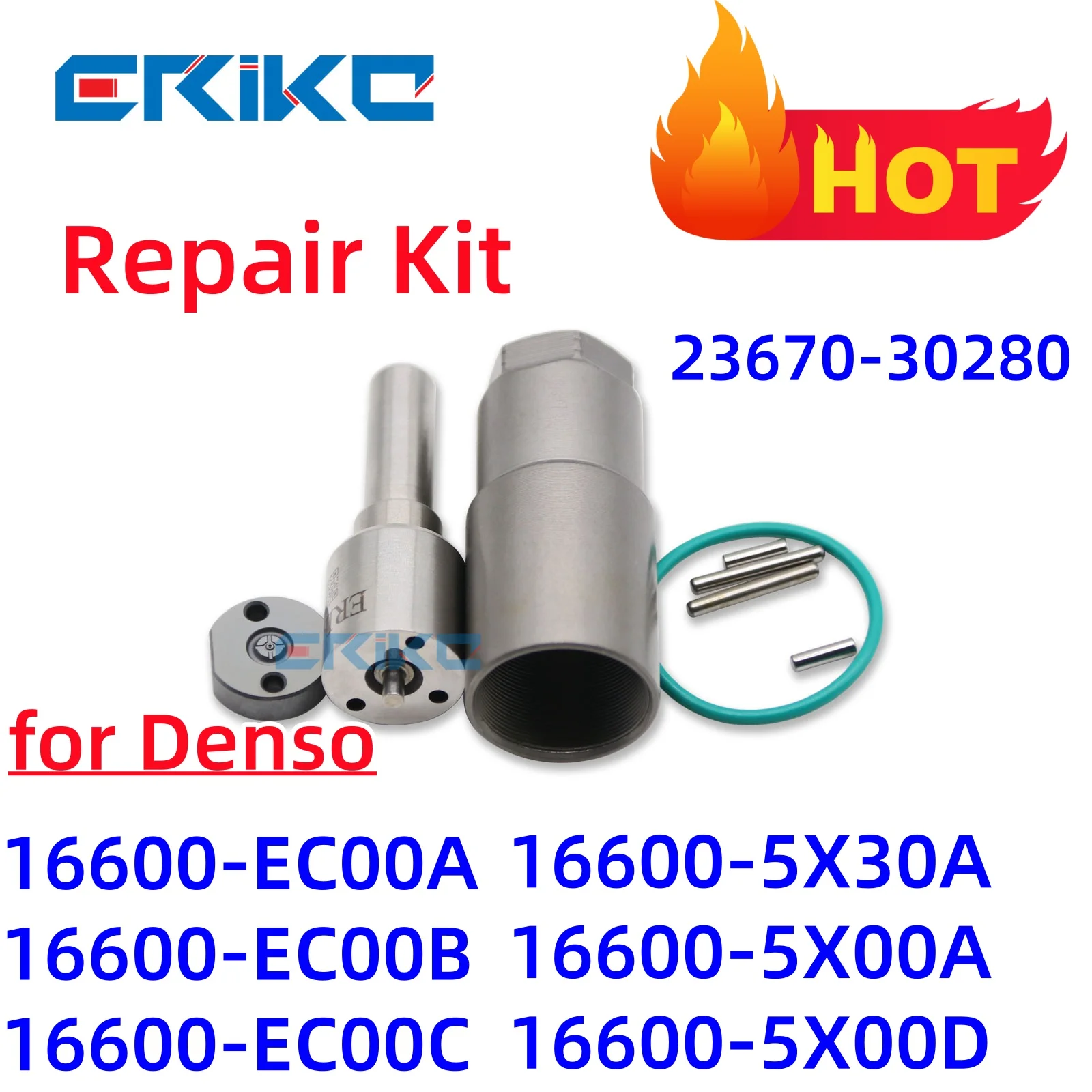 

Injector Repair kits For DENSO 16600-EC00A 16600-EC00B 16600-EC00C 16600-5X30A 16600-5X00A 16600-5X00D 23670-30280 ERIKC