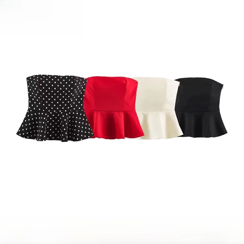 Spring Summer New Women's Short Dress Style Tube Top ZR Style Nine Points Skirt Hemline Slim Fit Summer 2026 Fashion