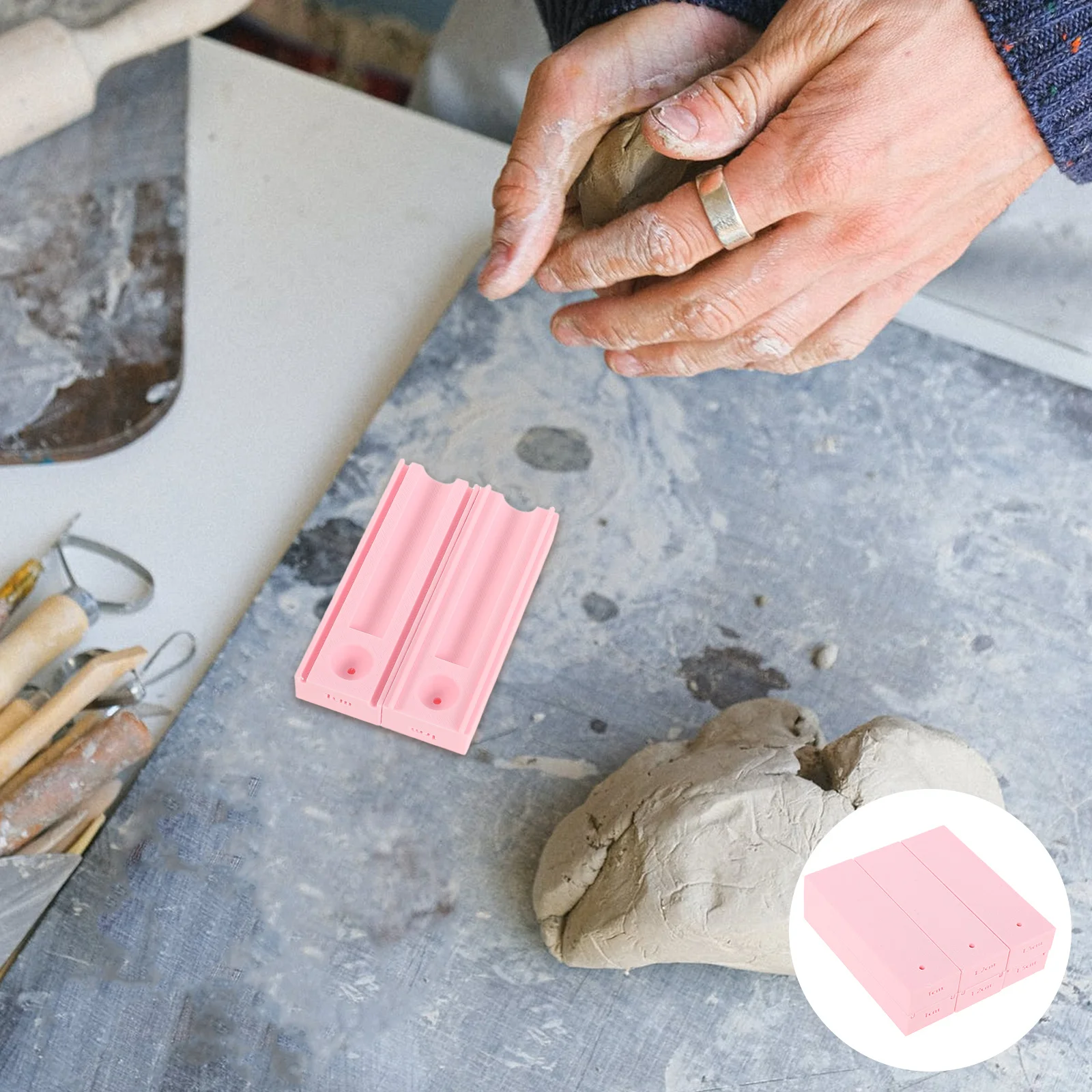 

3Pcs Polymer Clay Bead Roller 10mm 12mm 15mm Round Bead Roller Maker Punch Hole Clay Tools for DIY Necklace Bracelet Making