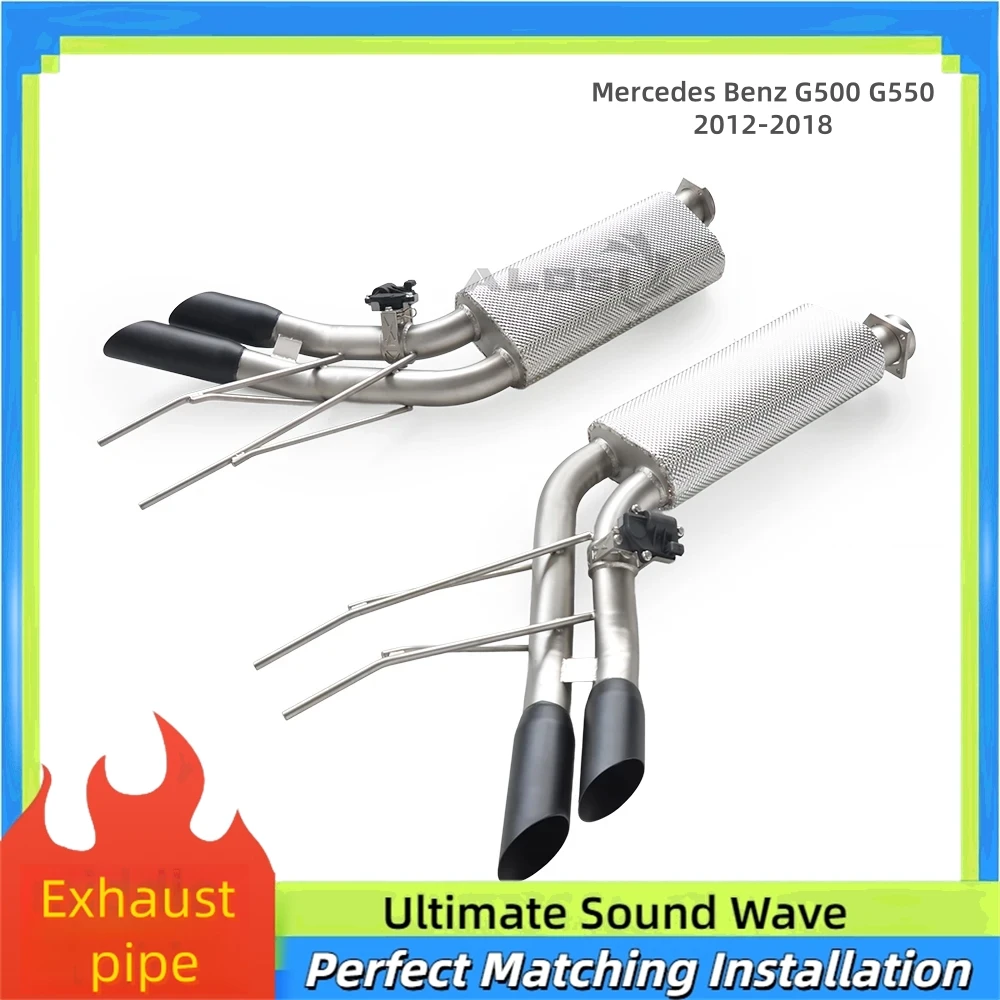 

High Performance cat Back Exhaust System Muffler for Mercedes Benz G500 G550 2012-2018 Stainless Exhaust Pipe Carbon Fiber Tip