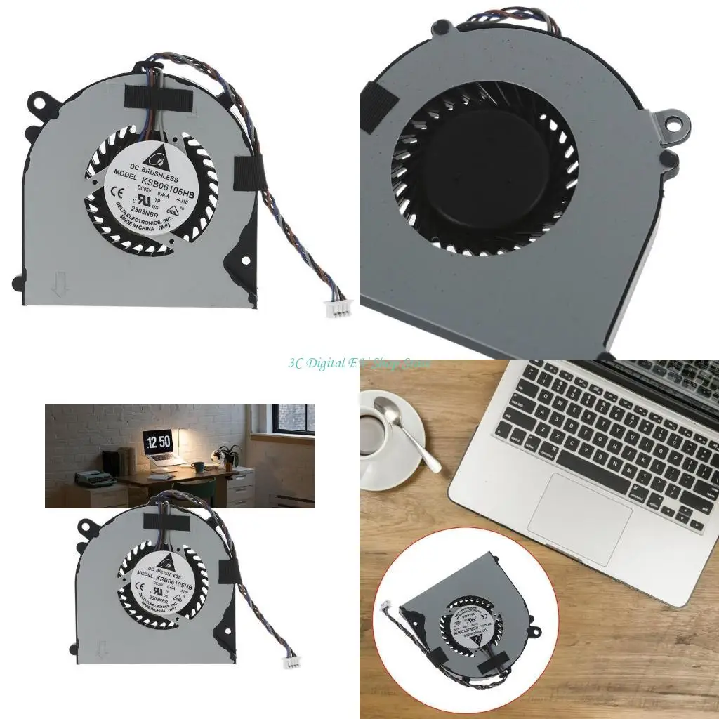 E74D CPU GPU Fan Laptop Cooling Fan for DC 5V 0.4A 4 pin Radiator for HP 260