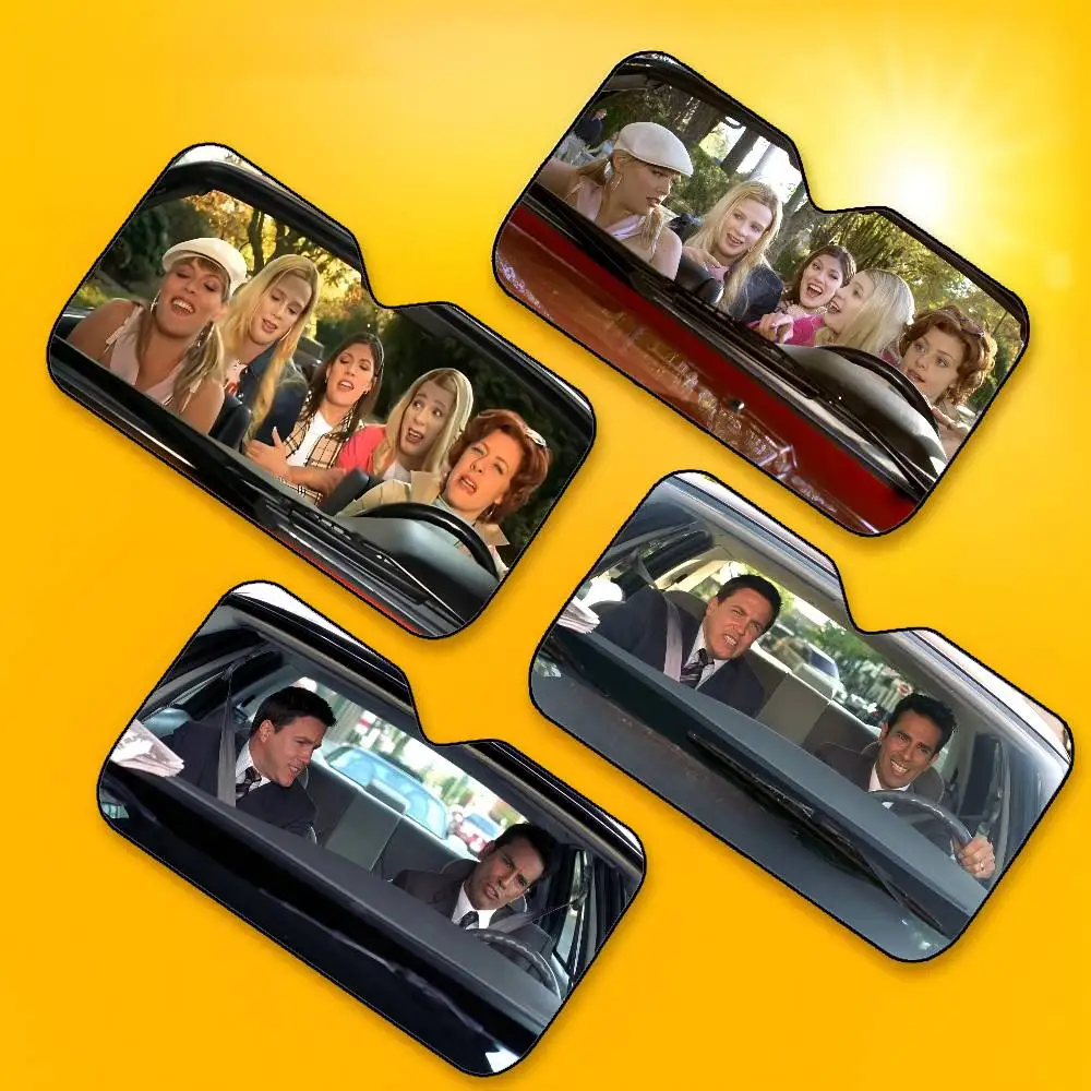 1PC W-White Chicks Movie Car SunShade Windshield Foldable Three-layer Insulation Sunshade By Suction Cup Blocks UV Rays Sun