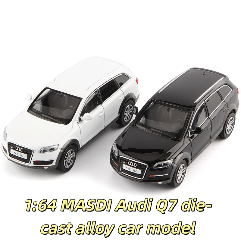 

MASDI 1:64 Audi Q7, R8V10, литая под давлением модель автомобиля из сплава, для подростков, для игр с, украшением для взрослых, детский подарок на день рождения.