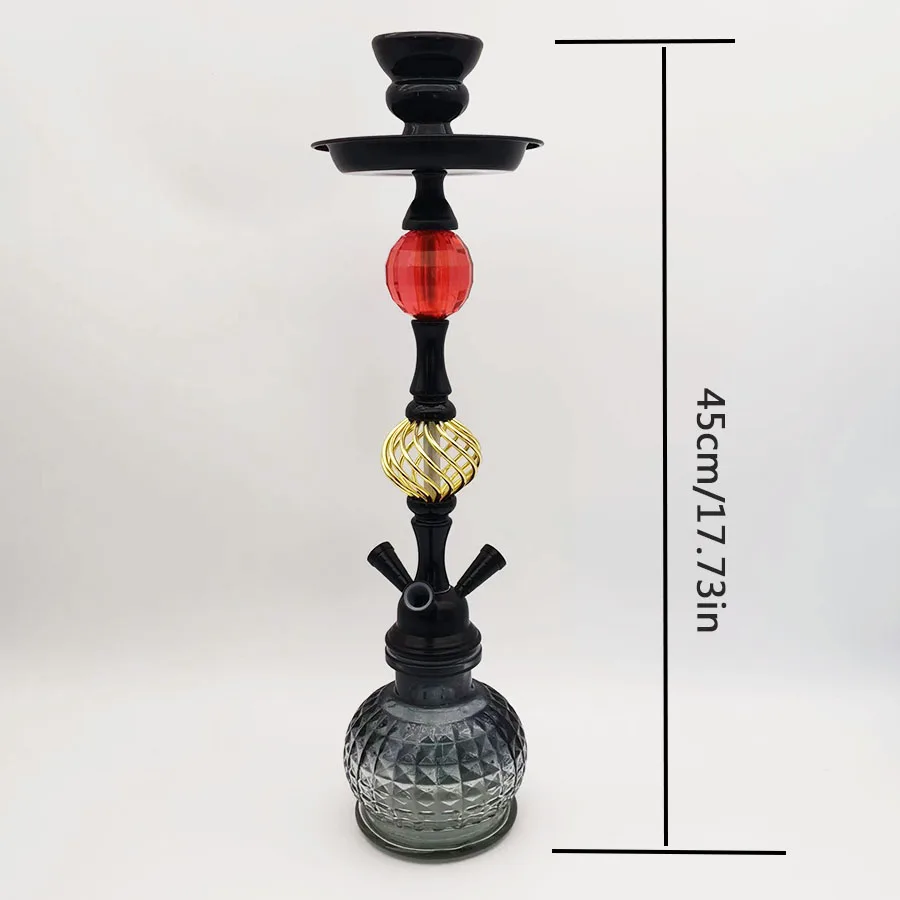 Arabia Hookah Set Large 3 Tube Shisha Glass Bottle Ceramic Bowl Hose Water Pipe Bar KTV Hookah Accessories Birthday Gift Decora