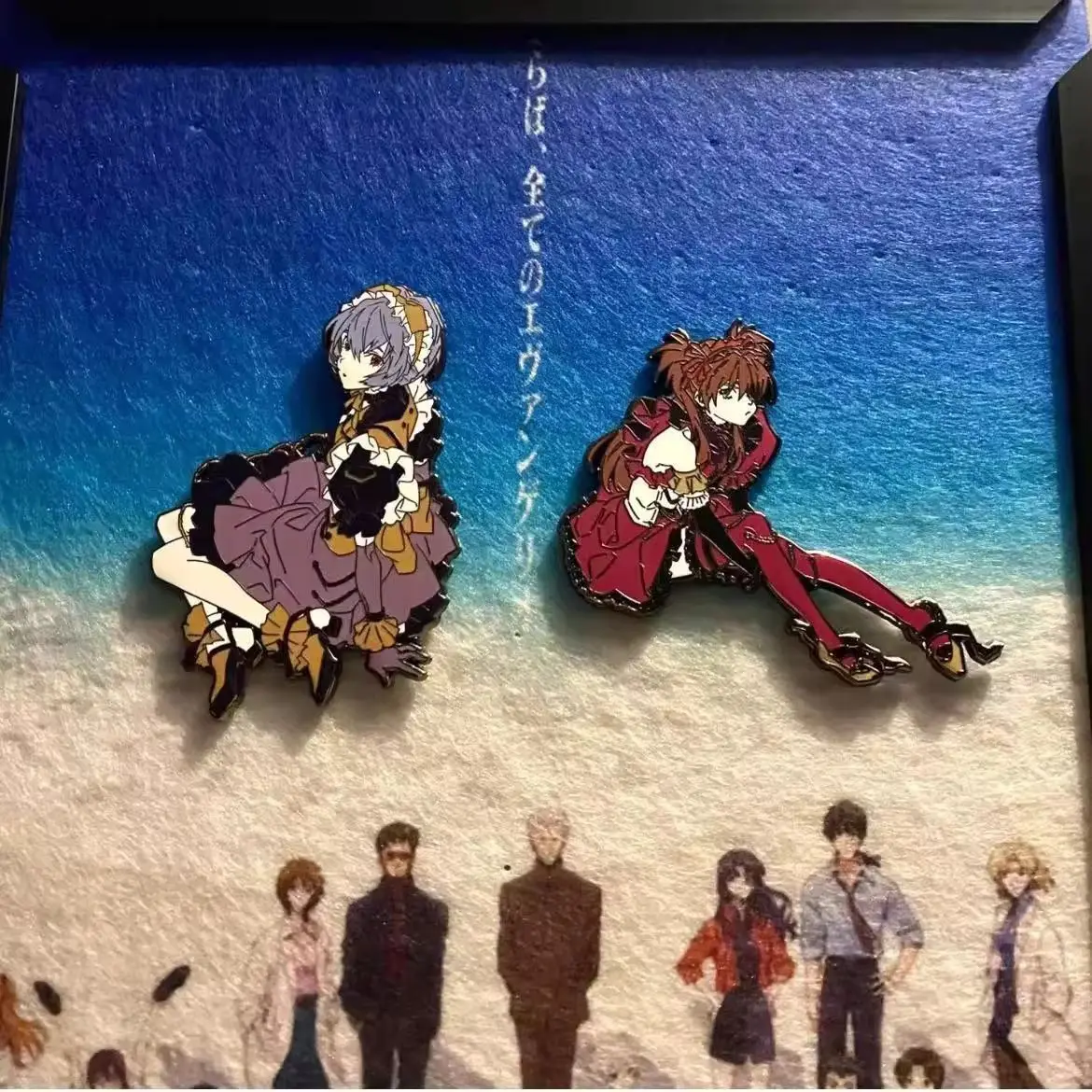 Alfileres de Metal EVA Ayanami Rei Asuka, serie de vestidos, insignia de Anime, adorno de bolso Kawaii Ita, Accesorios bonitos, insignias de colección, regalo para Amigo