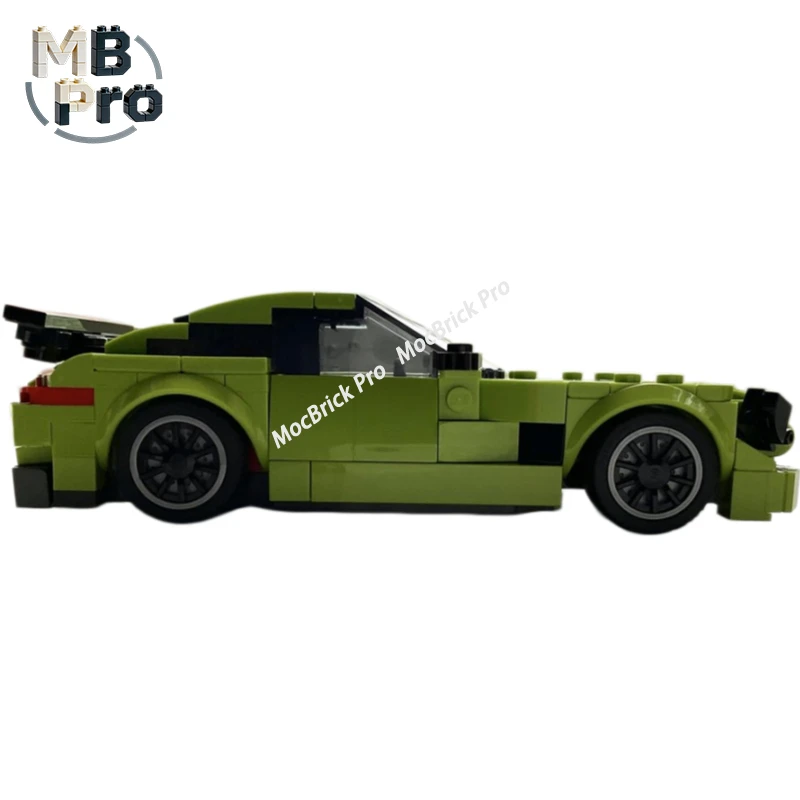 MOC-260974 Green Sports Car Building Blocks Stylish Car Model For Home And Desktop Display Decor