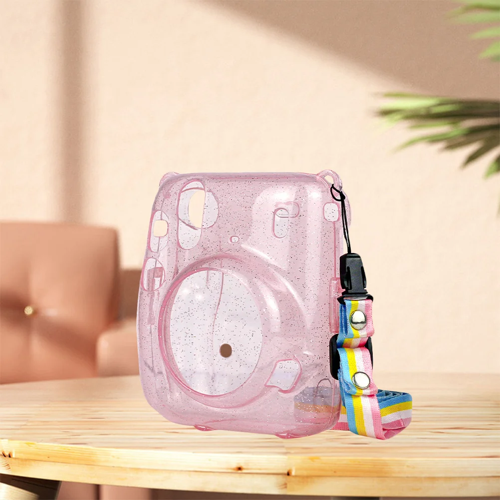 1 個透明 PVC カメラ保護カバーピンク簡単インストール傷防止カメラバッグ Mini11 用耐久性のある保護収納