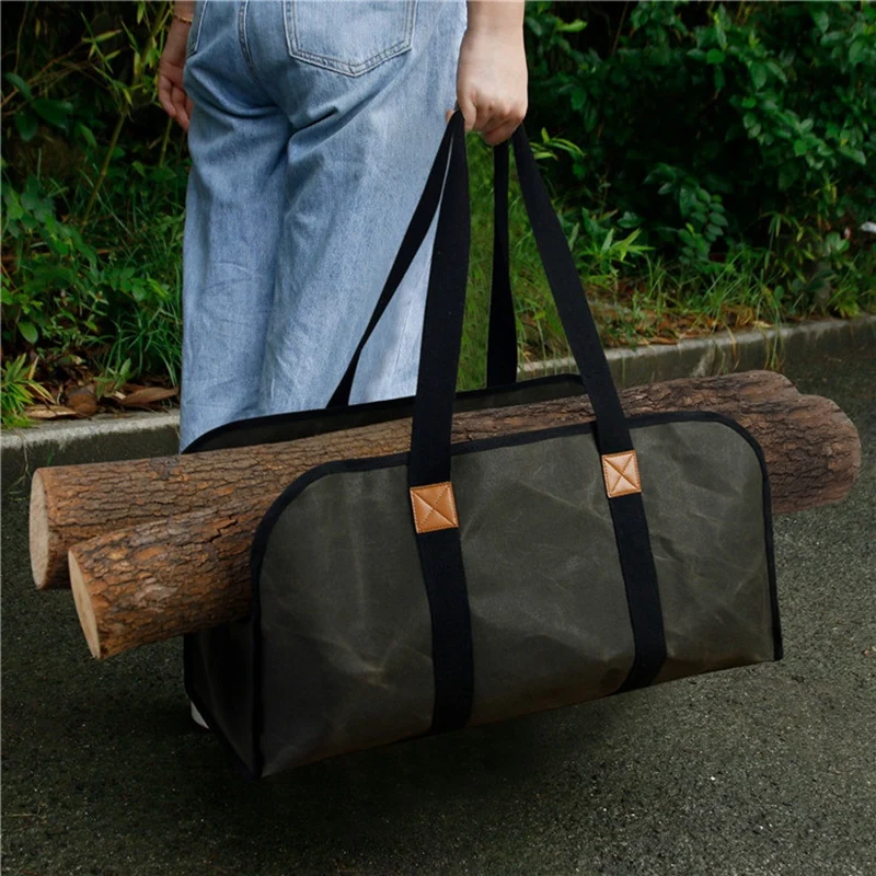 سجل تخزين حامل الناقل قماش الحطب حقيبة الخشب حمل في الهواء الطلق المحمولة المنظم سجل الناقل للحطب