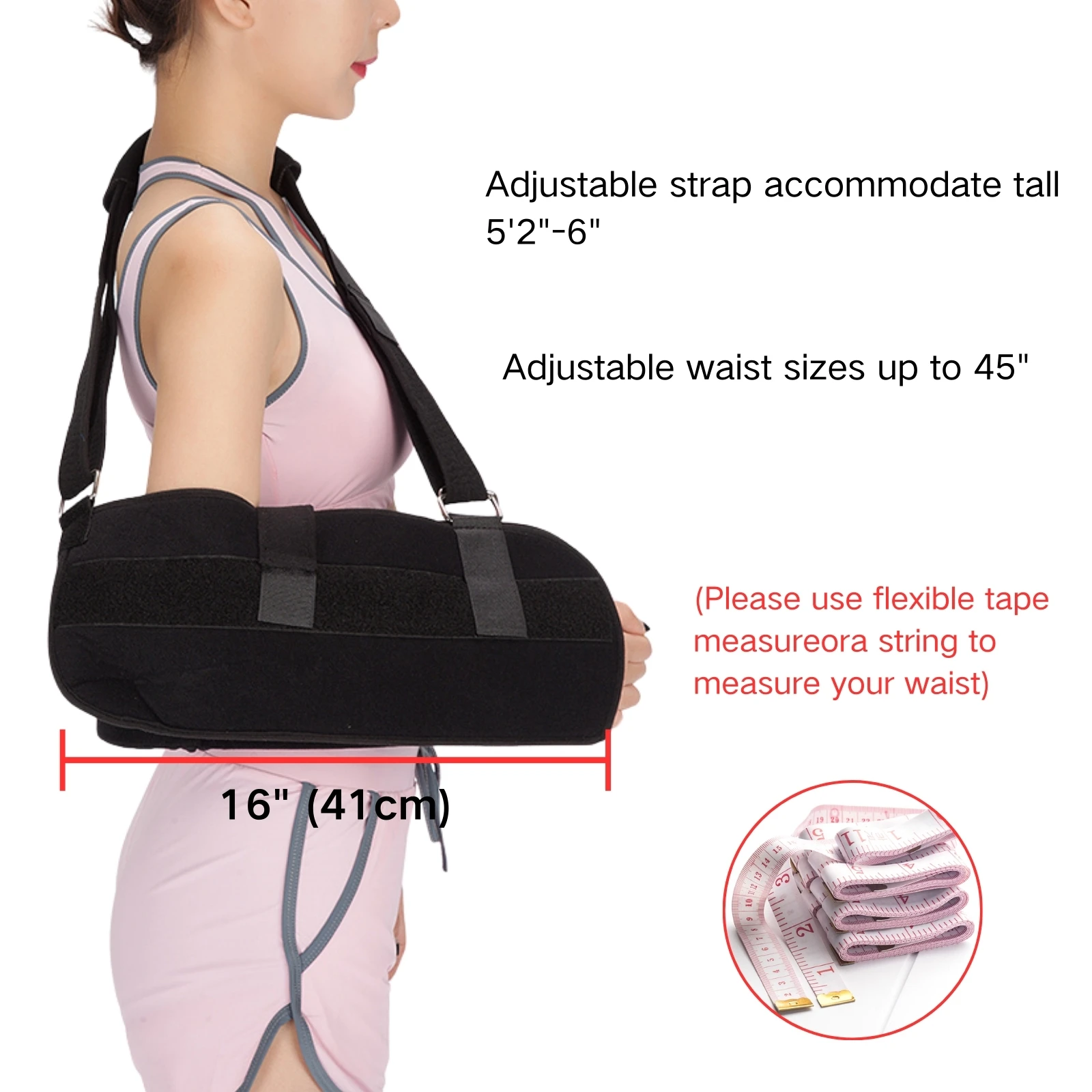 Abducted Shoulder Sling Immobilizer, Rotator Cuff Support Brace with Pillow and Exercise Ball for Arm Pain Relief