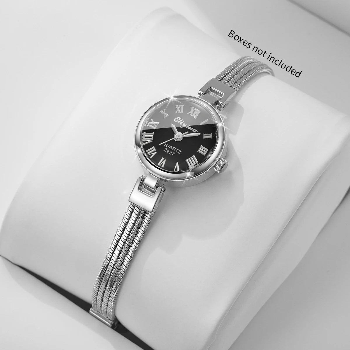 Fashion Black Roma Dial Women Quartz Watch Slim Bracelet Strap Ladies Wristwatches Clock Gift Relogio FemininoWithout Box