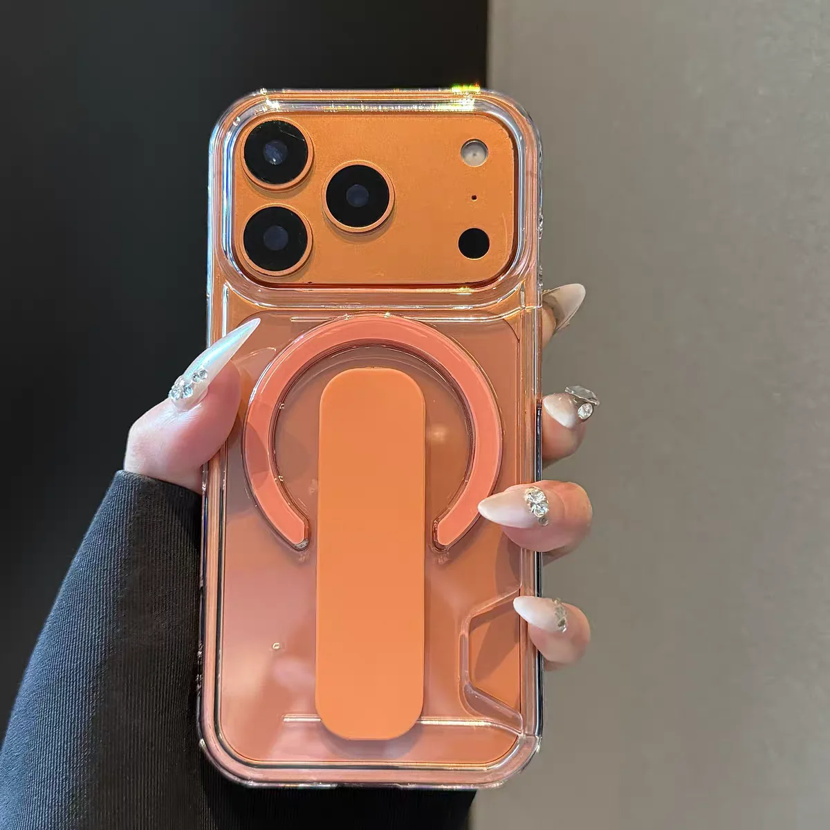 Luxuriöser HD-Kartenhalter mit klarem Display für Magsafe-Hülle für iPhone 17 16 15 14 18 Pro Max, magnetische Ladefunktion, stoßfeste Acrylhülle – Detail 7