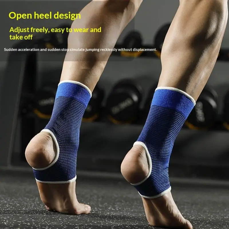

1 Pair Elastic Ankle Support Sleeves Breathable One Size For Running Basketball Cycling Sports Injury Prevention Ankle Support