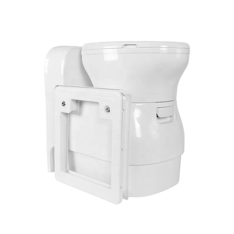 

RV Electric Toilet with Hatch & Pull Water Tank Portable Caravan Cassette Toilet for Camper Motorhome Travel Trailer