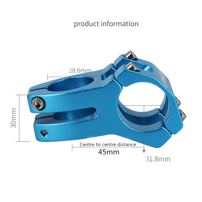 LUNJE MTB Stem 31.8x45mm High-strength Short Handlebar Stem Aluminum Alloy Bicycle Bridge Racing Downhill Road Bike Stem