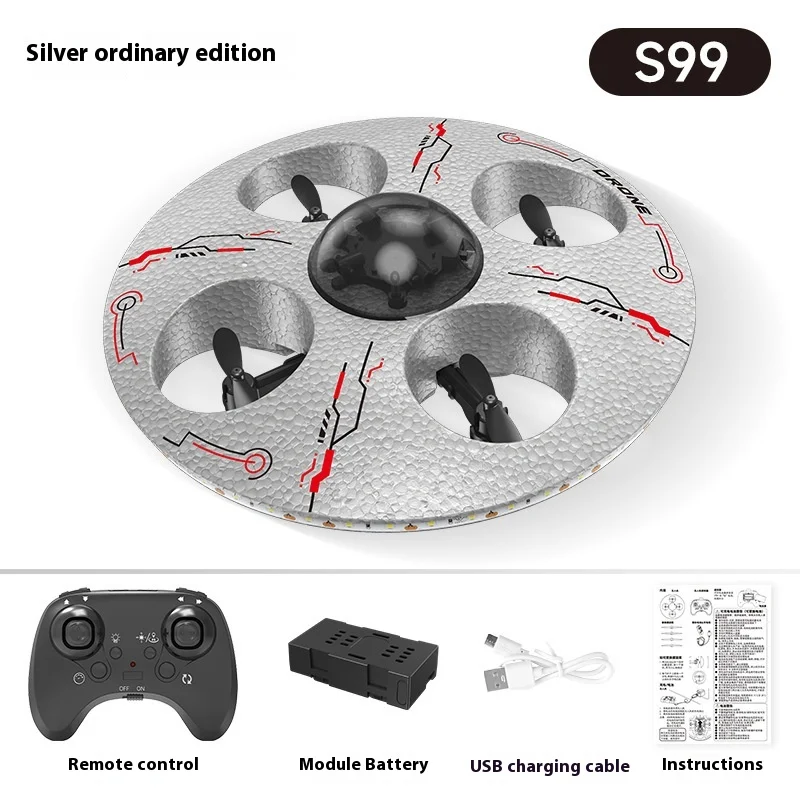 Novo s100 ufo interativo seis eixos voando brinquedo drone crianças controle remoto quadcopter brinquedo para diversão e entretenimento