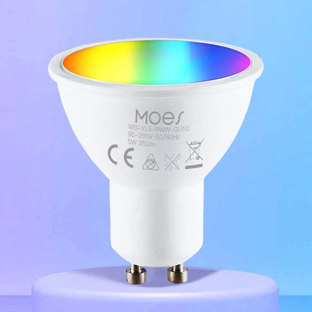 

MoesHouse Tuya Remote Control Light Bulb 400LM Smart LED Bulb Wi-Fi 2.4GHz RGB Color Changing Work with Alexa Google Assistant