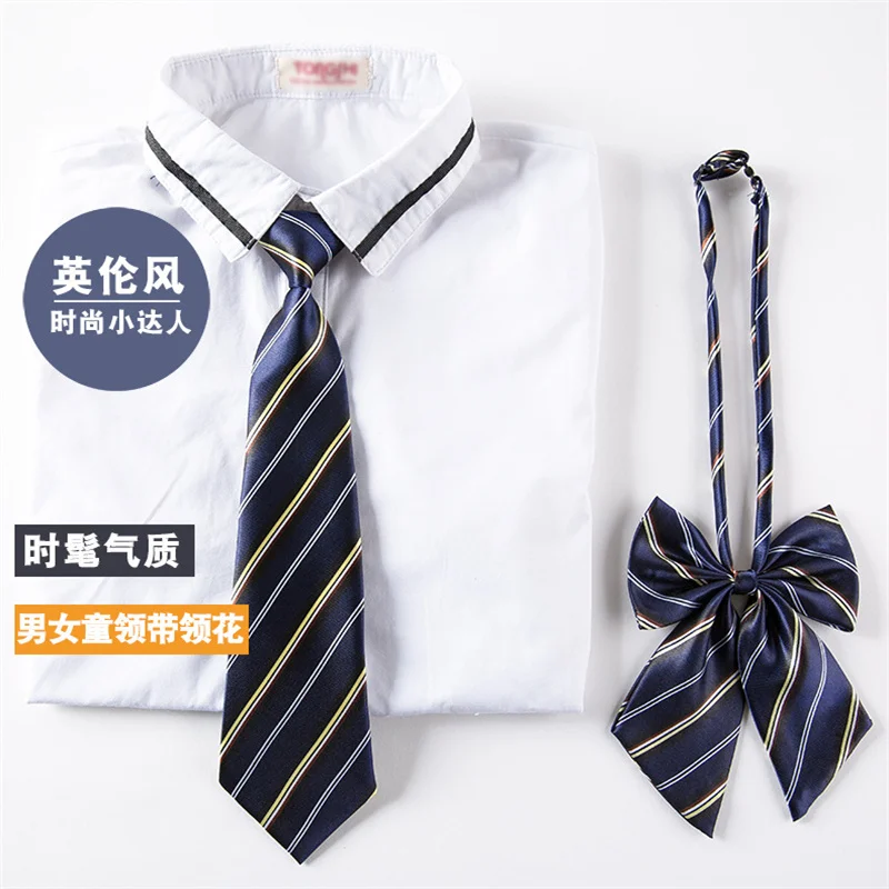 2pcs Tie Kid bambini Cartoon cotone lino creatività regali divertenti uomo Lady Student Girls camicia coreana Gravatas Rubber Tie