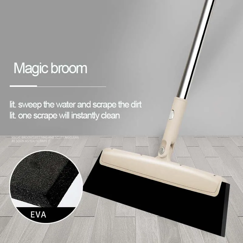 Floor Cleaning Squeegee Telescopic Magic Broom Non-sticky 180° Rotation Home Dust Broom For Bathroom Glass Window Floor Wiper