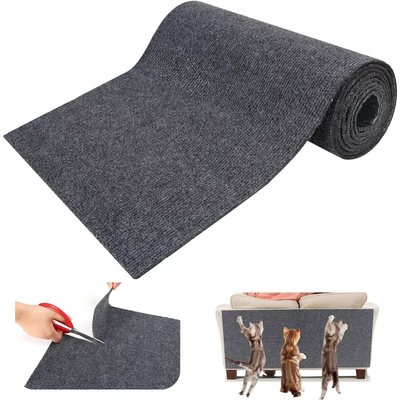 Self-Adhesive Cat Scratch Mat, Anti-Scratch Sofa Protector, Trimmable Carpet Cat Scratcher Pad, Grinding Claw Toy for Indoor Cat