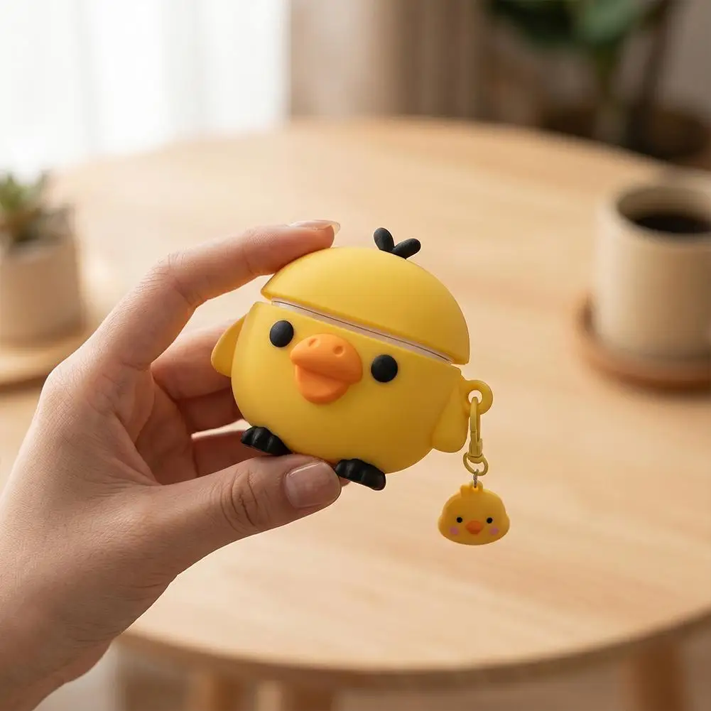 Yellow Chick Design Bluetooth Headset Protective Cover For AirPods Pro3 Light Protable Soft Silicone Earphones Protective Case
