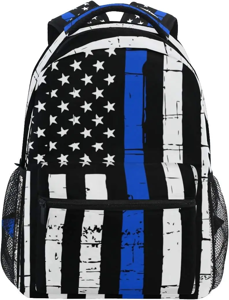 

Школьный рюкзак Blue Lives Matter, легкий тонкий школьный рюкзак синей линии для девочек и мальчиков, устойчивый, прочный, повседневный, базовый