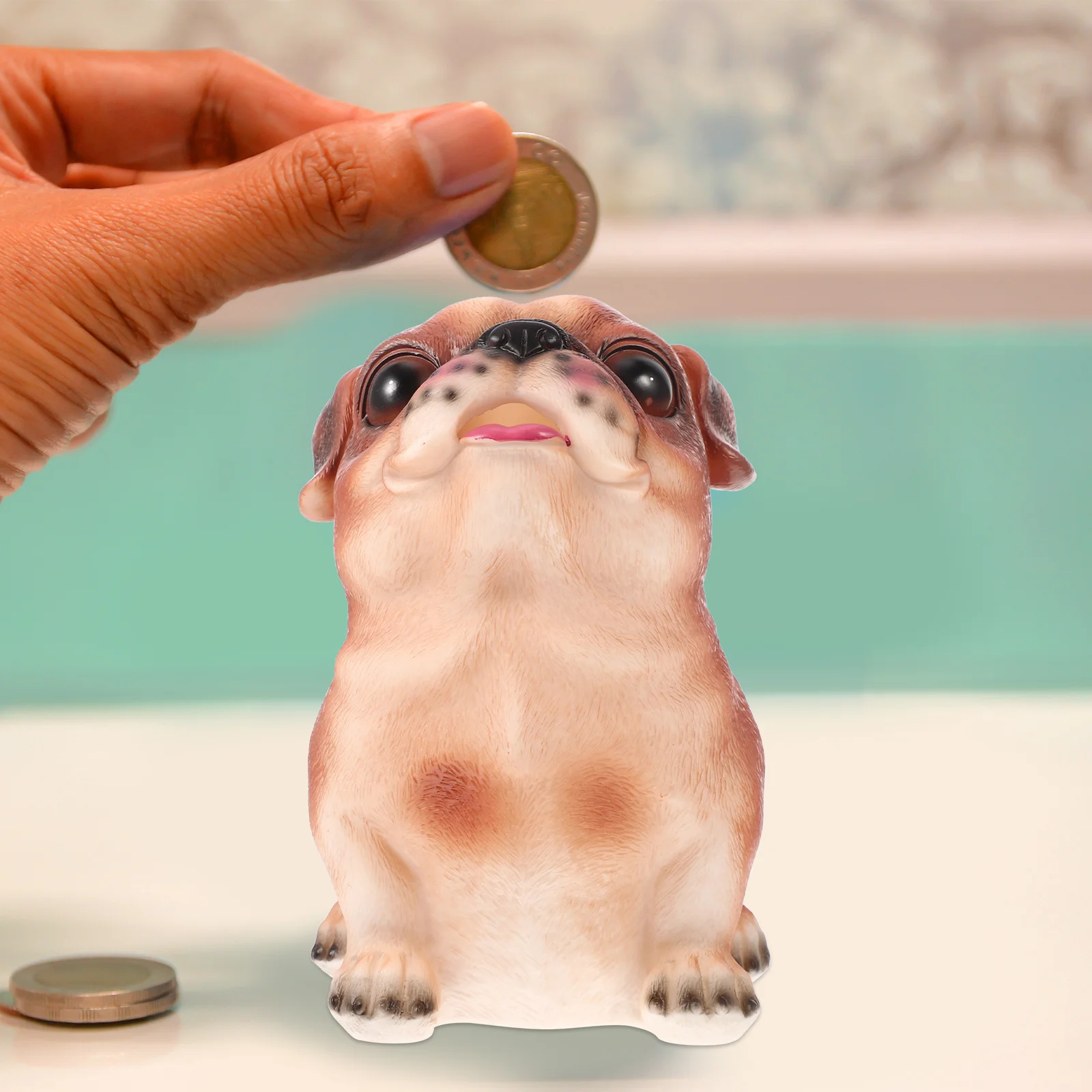 رائعتين الكلب حصالة على شكل حيوان مادة الفينيل قوية عملة البنك للأطفال لطيف سطح المكتب ديكور المال جرة الكلب توفير وعاء جميل عملة جرة #1