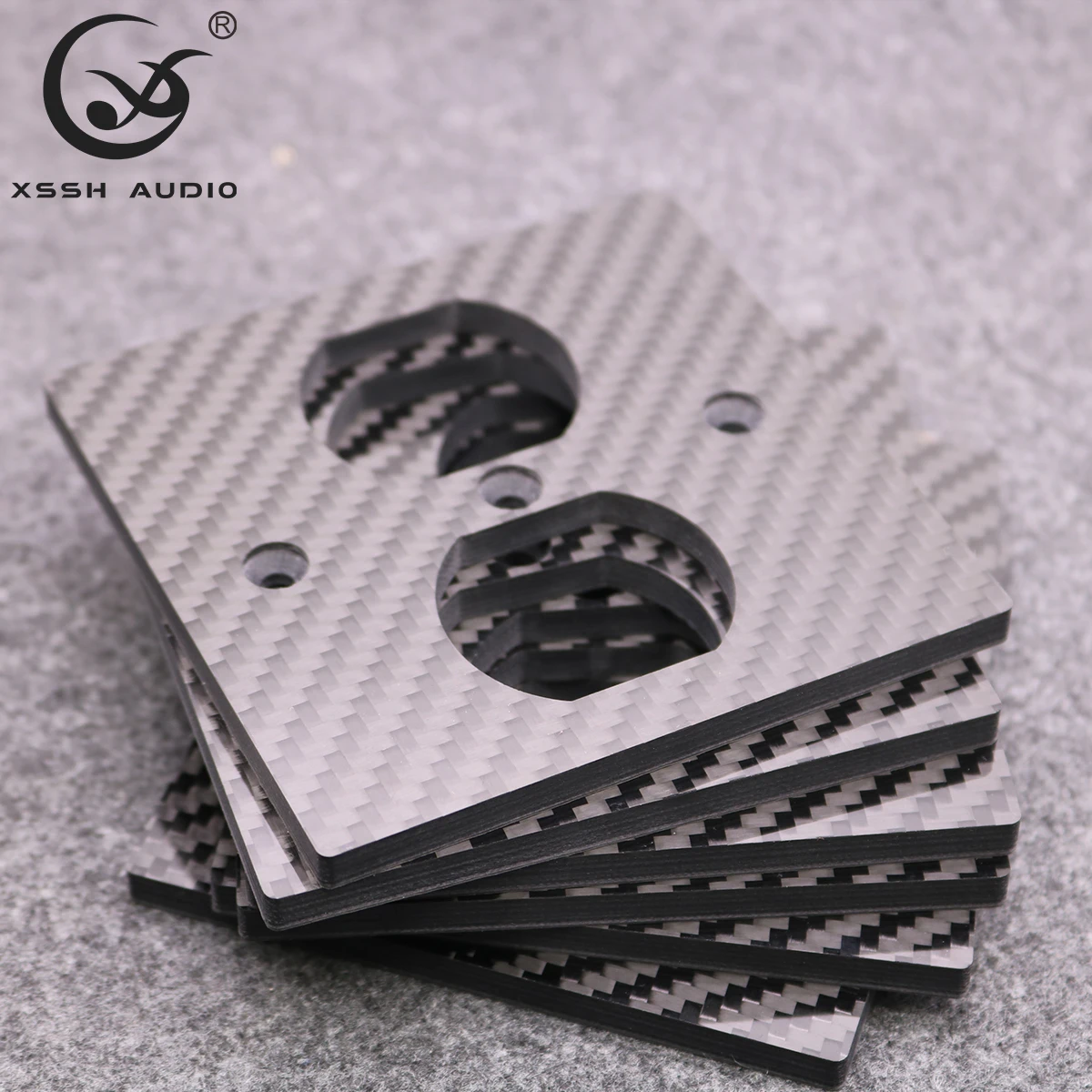 YIVO XSSH US Standard 86X86MM Carbon Fiber Wall Power Socket HIFI Audio Video Speaker Outlet Plug Support OEM ODM