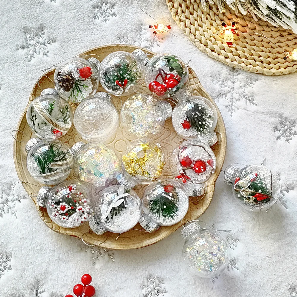 

Рождественские украшения, прозрачный рождественский шар, подвеска, сделай сам, елочные украшения, оконная подвеска, новогодний подарок, украшение