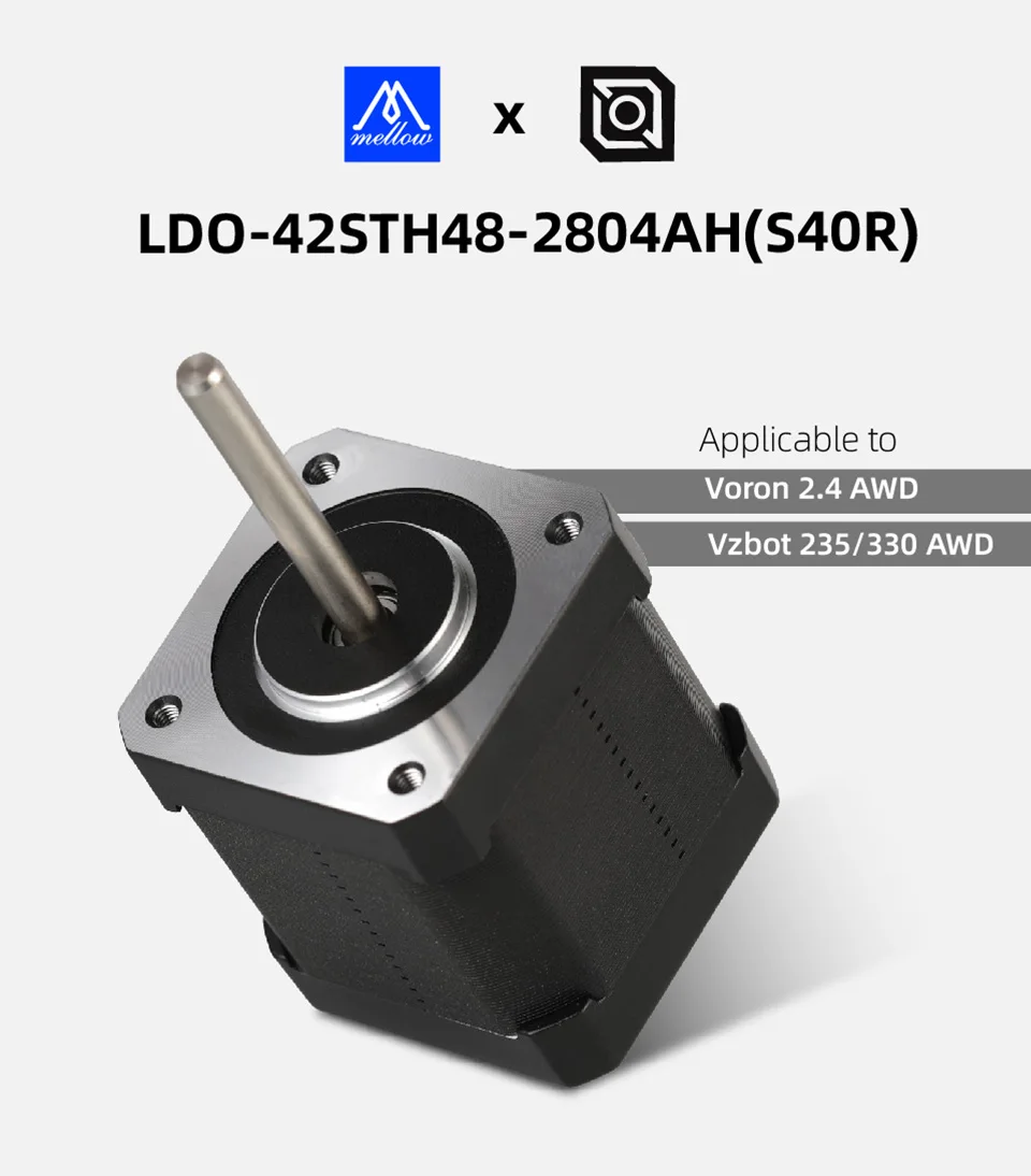 Mellow 2PCS LDO Super Motor 42STH48-2804AH (40R) Nema 17 Schrittmotor Für 3D Drucker Teile Voron VzBoT Lange Welle Halterungen – Detail 1