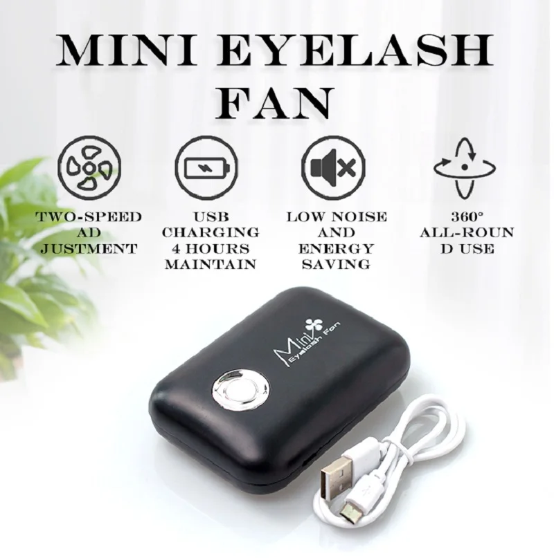 USB Rechargeable Mini Eyelash Fan Dryer Grafted Eyelashes Mascara Gule Fast Dry Blower False Eye Lash Eyelash Extension Supplies