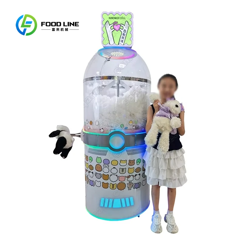 

Coin-operated Metal Capsule Cotton Doll Wool Toy Filling & Stuffing Machine English Interface 1 Year Warranty for Indoor Use