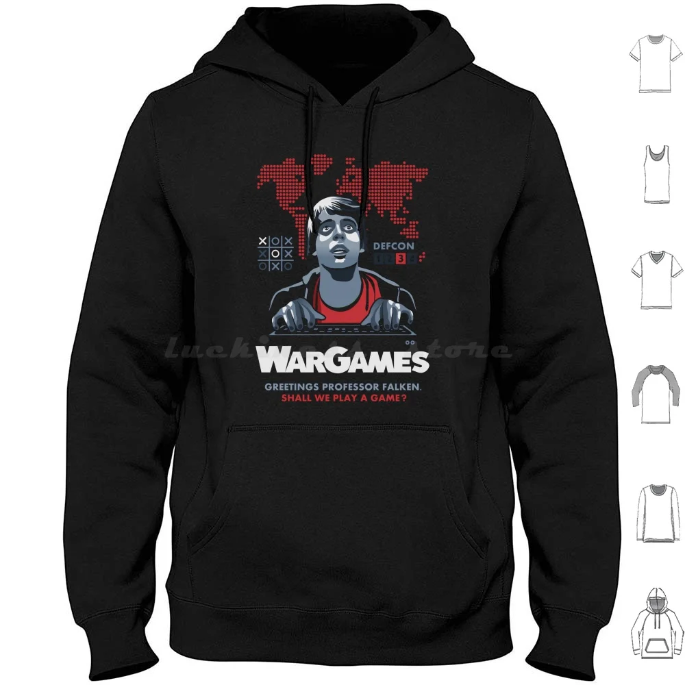 W.o.p.r War Games Hoodie Cotton Long Sleeve War Games Computer Movie Movie Theater Film 80s 90s Matthew Broderick Wopr Hacker