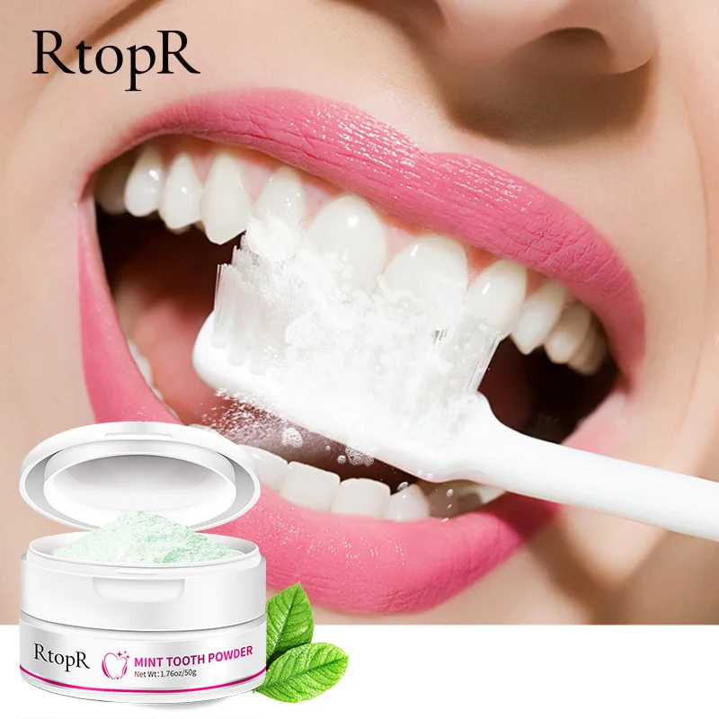 

RtopR Teeth Powder Fresh White Detoothing Yellow Toothpaste Natural Formula Remove Plaque Stain Dirty Mouth Clean Bad Breath