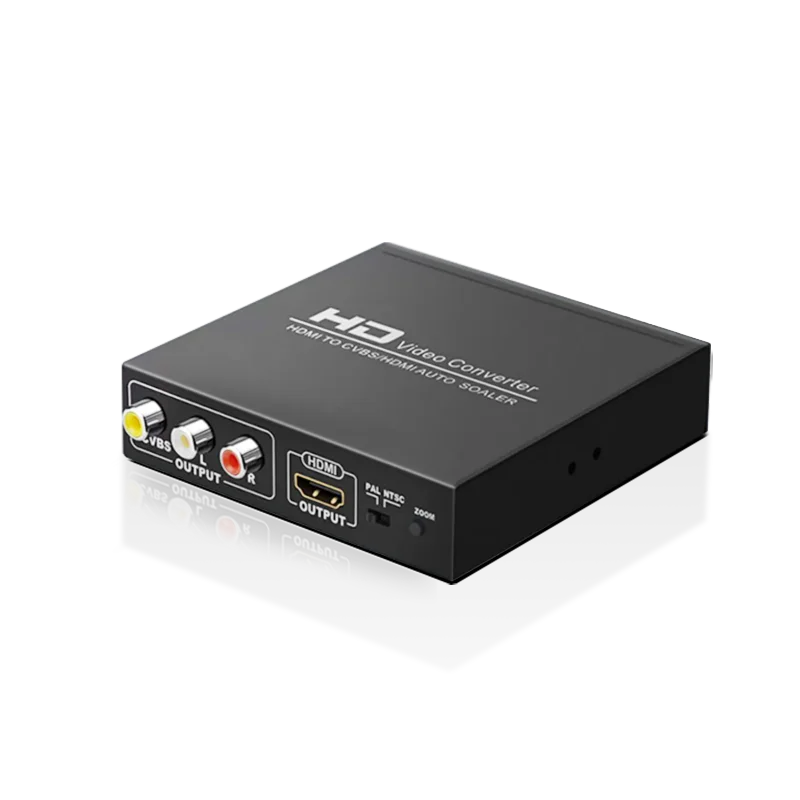 QiRT HDMI to AV RCA CVBS 3RCA and HDMI Converter Composite Out Audio Video Splitter Adapter Auto scaler 1080P In Out PAL NTSC TV