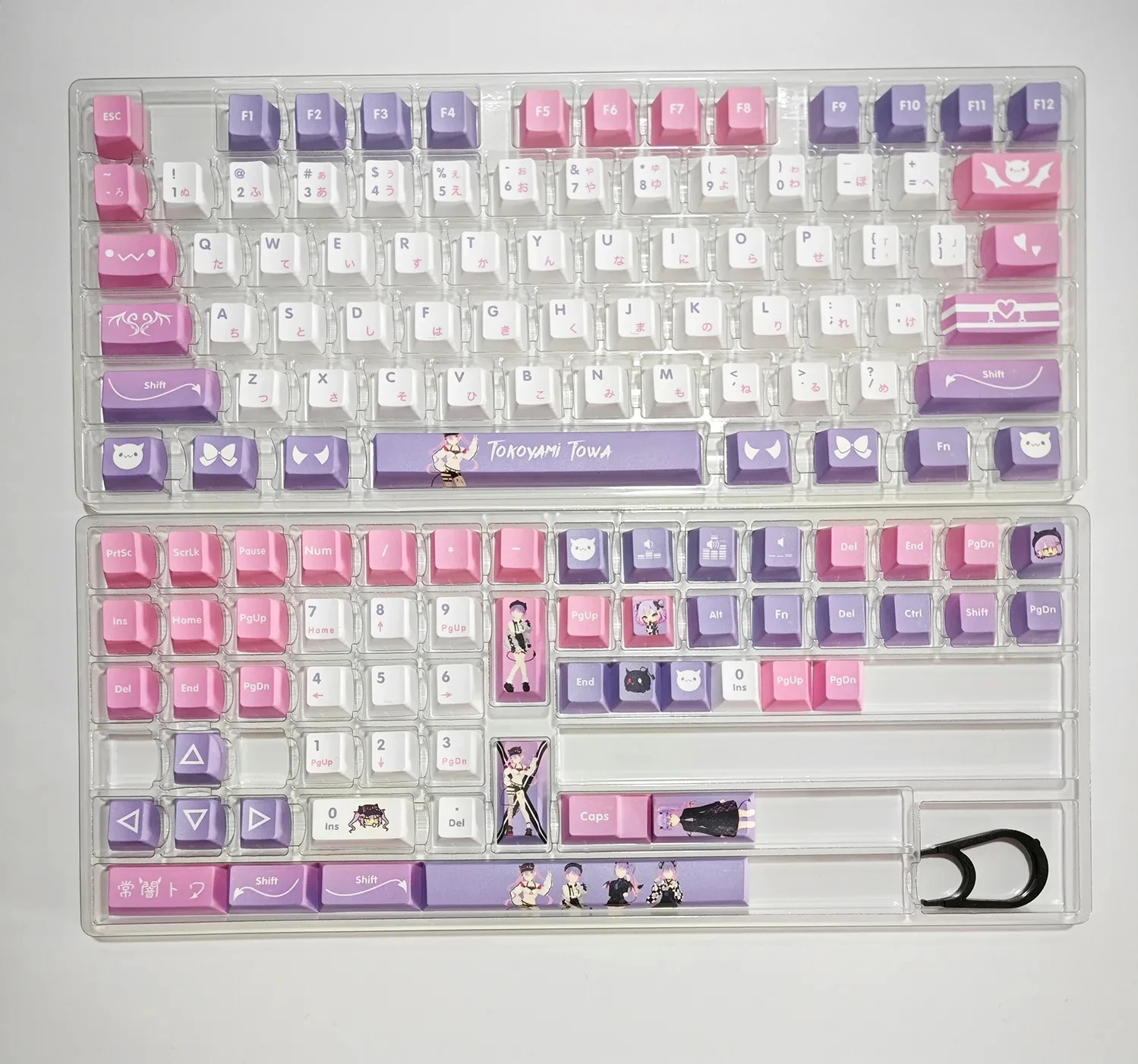 Tokoyami Towa Key Cap Hololive Vtuber Key Cover PBT DYE Sublimation Cherry MX Cross Axis Switch Keycap for Mechanical Keyboard