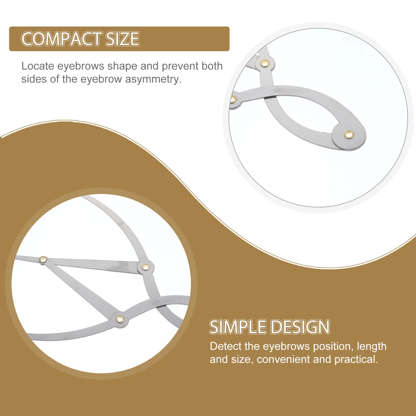 

Brow Stencil Curved Eyebrow Tattoo Ruler Stencils Stainless Steel Face for Women